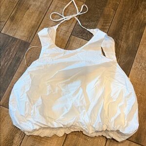 White Women's Halter Bubble Top